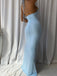 Elegant Blue Halter Mermaid Long Prom Dress Ideas, Evening Party Dresses, OLP1468