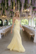 Unique Yellow Lace Prom Gown Spaghetti Straps Sequined Bodice Formal Wear,OLP1987