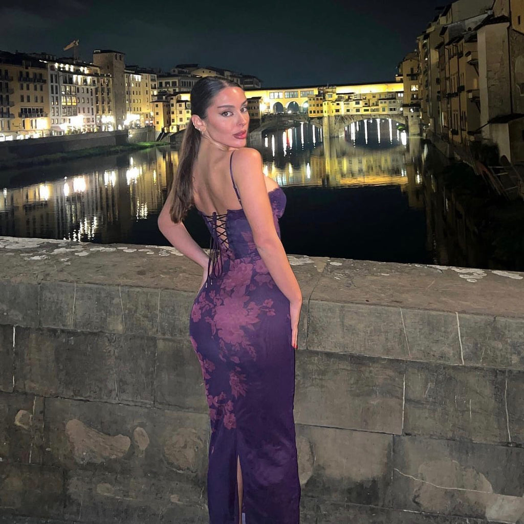 Sexy Applique Purple Spaghetti Strap Mermaid Long Prom Dress Ideas, Evening Party Dresses, OLP1381