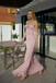 Modern Dusty Rose Satin Prom Dress Cowl Neck Spaghetti Strap Sleeveless Floor-Length,OLP1929