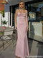 Modern Dusty Rose Satin Prom Dress Cowl Neck Spaghetti Strap Sleeveless Floor-Length,OLP1929