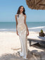 Elegant White High Neck Mermaid Long Prom Dress Ideas, Evening Party Dresses, OLP1419