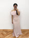 Elegant Floral Pink Off-Shoulder Mermaid Long Prom Dress Ideas, Evening Party Dresses, OLP1455