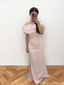 Elegant Floral Pink Off-Shoulder Mermaid Long Prom Dress Ideas, Evening Party Dresses, OLP1455