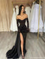 Sexy Black Sweetheart Mermaid Long Prom Dress Ideas, Evening Party Dresses, OLP1580