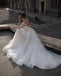 Elegant Long Sleeves A-line Applique Tulle White Wedding Dresses, WD0537