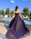 Elegant Spaghetti Straps A-line Tulle Long Prom Dresses Online, OL723