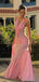 Elegant Pink V-Neck Mermaid Long Prom Dress Ideas, Evening Party Dresses, OLP1662