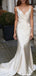 Elegant White Spaghetti Strap Mermaid Long Prom Dress Ideas, Evening Party Dresses, OLP1595