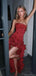 Sexy Red Sweetheart High Low Long Prom Dress Ideas, Evening Party Dresses, OLP1569