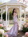 Classy Pink Satin Prom Dress Lavender Ruched Sleeveless Gown with Matching Gloves,OLP1945