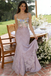 Elegant Lavender Lace Prom Dress Floral Applique Bodice Mermaid Formal Gown,OLP2023
