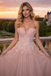 Fancy Sweetheart Neck Prom Dress Glitter Tulle Evening Gown with 3D Flowers,OLP1904