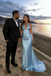 Sexy Ice Blue Satin Mermaid Prom Dress Elegant Ruched Halter Neck Formal Gown,OLP2160