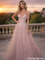 Fancy Sweetheart Neck Prom Dress Glitter Tulle Evening Gown with 3D Flowers,OLP1904