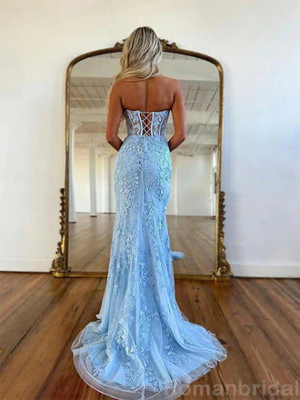 Simple Sweetheart Mermaid Red Applique Evening Prom Dress Online, OL075