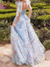 Elegant Straps A-line Tulle Evening Prom Dress Online, OL076