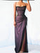 Charming Spaghetti Straps Mermaid Purple Side Slit Long Evening Prom Dress Online, OL053