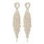 Crystal Tassel Dangle Earrings Silver Wedding Jewelry