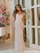 Classy White Beaded Sweetheart Cap Sleeve Mermaid Long Prom Dress,OLP2362