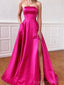 Formal Sweetheart Sleeveless A-line Satin Evening Prom Dresses Online, OLP947