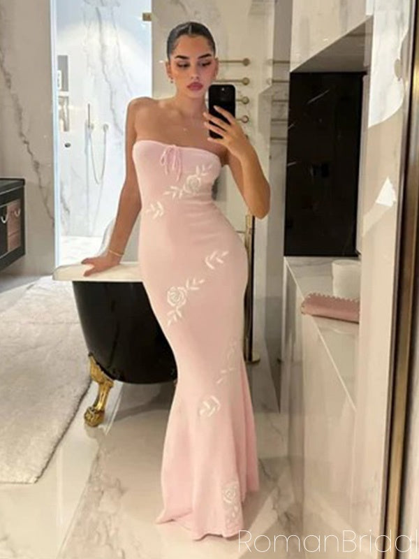 Sexy Sweetheart Sleeveless Mermaid Satin Evening Prom Dresses Online, OLP853