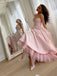 Formal Spaghetti Strap Sleeveless A-line Jersey Long Prom Dresses Online, OL517