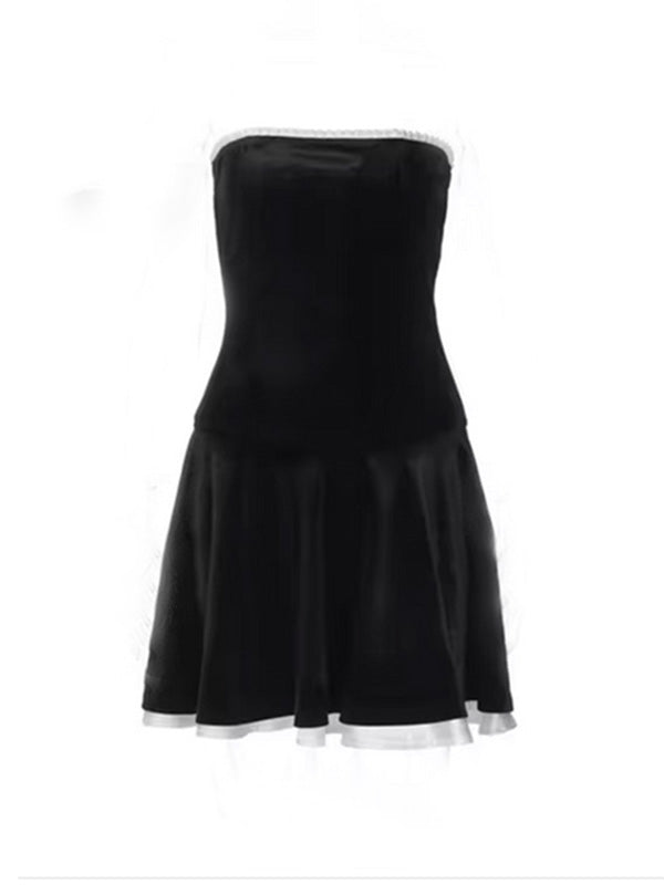 Sexy Sweetheart Sleeveless A-line Satin Black Homecoming  Dresses For Party Online, HD1063