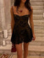 Sexy Spaghetti Strap Sleeveless A-line Black Lace Homecoming Dresses For Party Online, HD1102