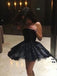 Shiny Sweetheart Sleeveless A-line Sequin Short Black Homecoming Dresses For Party Online, HD1050