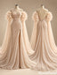 Glam Sequined Mermaid Prom Dress Detachable Ruffle Sleeves,OLP2507
