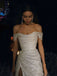 Sparkly White Sequins Off Shoulder Side Slit Prom Dress, Evening Party Dress,WGP330
