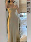 Soft Spaghetti Strap Sleeveless Mermaid Satin Evening Prom Dresses Online, OLP1094