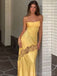 Elegant Spaghetti Strap Sleeveless Mermaid Satin Evening Prom Dresses Online, OLP918