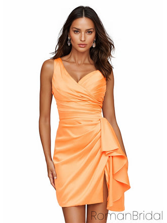 Sexy V-neck Sleeveless Mermaid Satin Homecoming Dresses For Party Online, HD1136