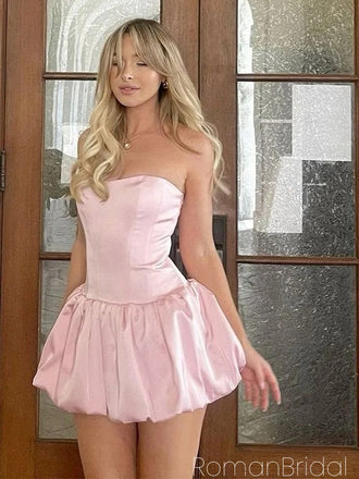 Cute Sweetheart Sleeveless A-line Satin Homecoming Dresses For Party Online, HD1134