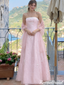 Stunning Pink Strapless Floral Embroidered Prom Dress A-Line Long Tulle Gown,OLP2444