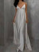 Soft Spaghetti Strap V-neck Sleeveless A-line Satin Long Prom Dresses Online, OL511