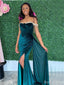 Sexy Off-shoulder Sleeveless Mermaid Velvet Long Prom Dresses For Party Online, OL443