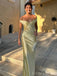 Soft Off-shoulder Sleeveless Mermaid Satin Long Evening Prom Dresses Online, OLP719