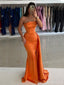 Sexy Sweetheart Sleeveless Mermaid Satin Evening Prom Dresses Online, OLP811