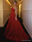 Formal Sweetheart Sleeveless A-line Tulle Ruffles Long Prom Dresses Online, OL543