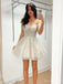 Elegant Off-shoulder Sleeveless A-line Lace Short Homecoming Dresses For Party Online, HD1054