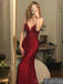 Sexy Spaghetti Strap Sleeveless Mermaid Satin Long Prom Dresses Online, OL487