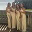 Simple Spaghetti Strap Sleeveless Mermaid Satin Bridesmaid Dresses Online, BG827