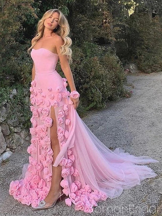 Cute Sweetheart Sleeveless Mermaid Crepe Long Prom Dresses Online, OLP604