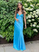 Formal Spaghetti Strap Sleeveless Mermaid Satin Long Prom Dresses Online, OL555