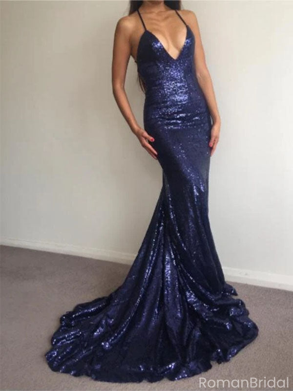 Charming Sexy Spaghetti Straps Mermaid Prom Dresses,Sparkly New Unique Design Prom Dress, PD0320
