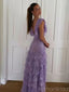 Cute V-neck Sleeveless Mermaid Tulle Long Evening Prom Dresses Online, OLP767