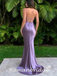 Elegant Purple Spaghetti Strap  Mermaid Long Prom Dresses,Evening Dress Online,OLP1732